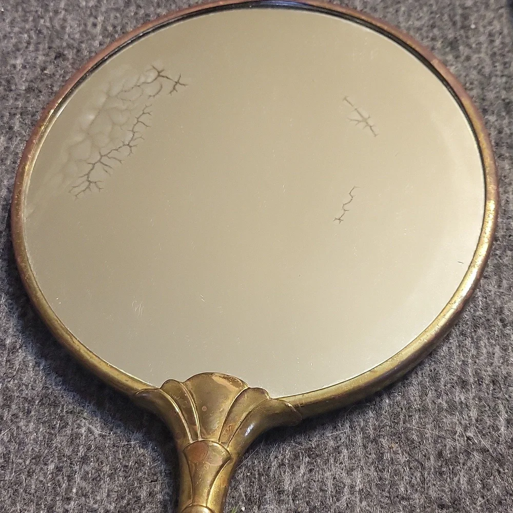 Vintage  Brass Hand held Mirror